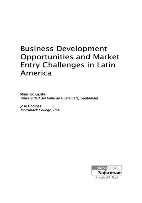 Cover image for book Business Development Opportunities and Market Entry Challenges in Latin America