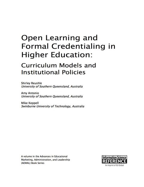 Cover image for book Open Learning and Formal Credentialing in Higher Education