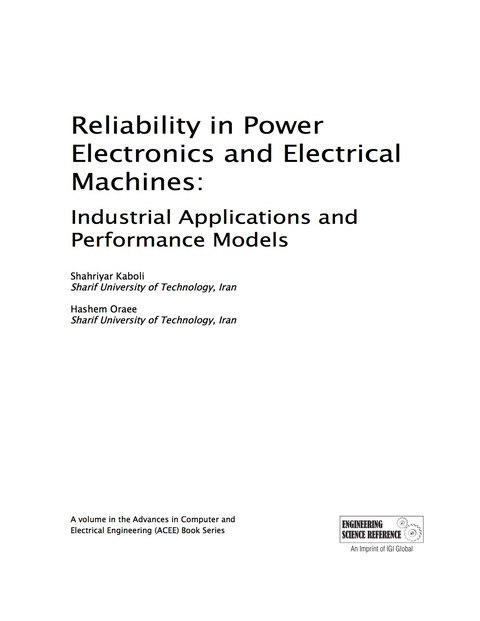 Cover image for book Reliability in Power Electronics and Electrical Machines: Industrial Applications and Performance Models