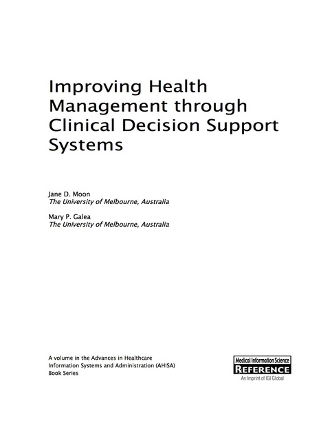 Cover image for book Improving Health Management through Clinical Decision Support Systems