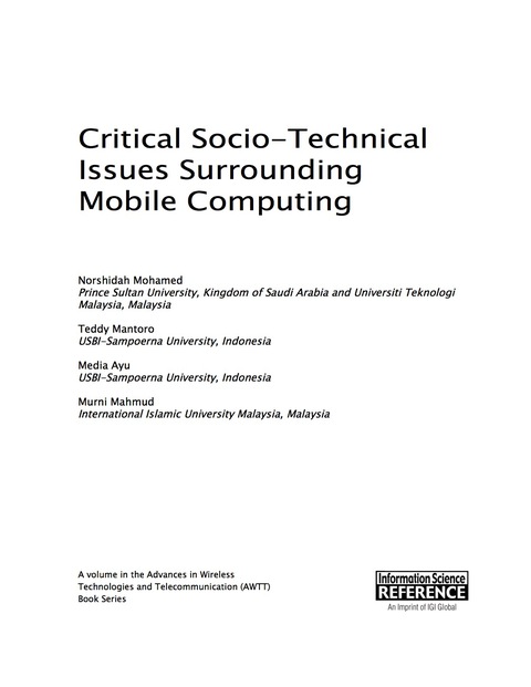 Cover image for book Critical Socio-Technical Issues Surrounding Mobile Computing