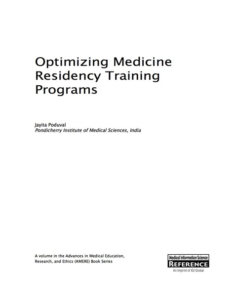 Cover image for book Optimizing Medicine Residency Training Programs
