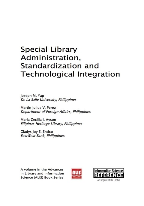 Cover image for book Special Library Administration, Standardization and Technological Integration