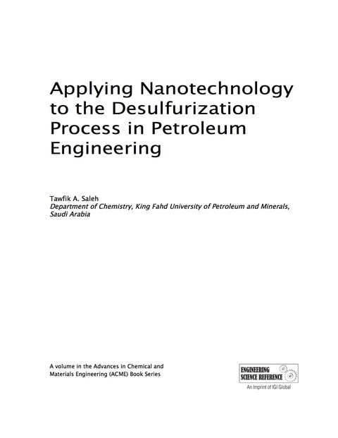 Cover image for book Applying Nanotechnology to the Desulfurization Process in Petroleum Engineering
