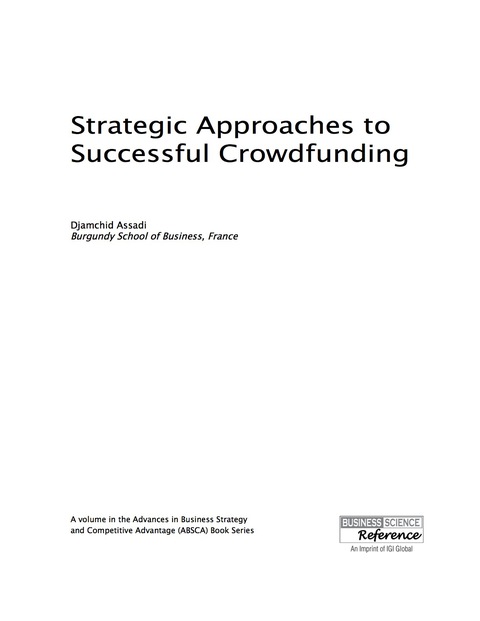 Cover image for book Strategic Approaches to Successful Crowdfunding