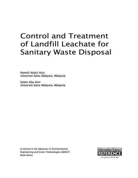 Cover image for book Control and Treatment of Landfill Leachate for Sanitary Waste Disposal
