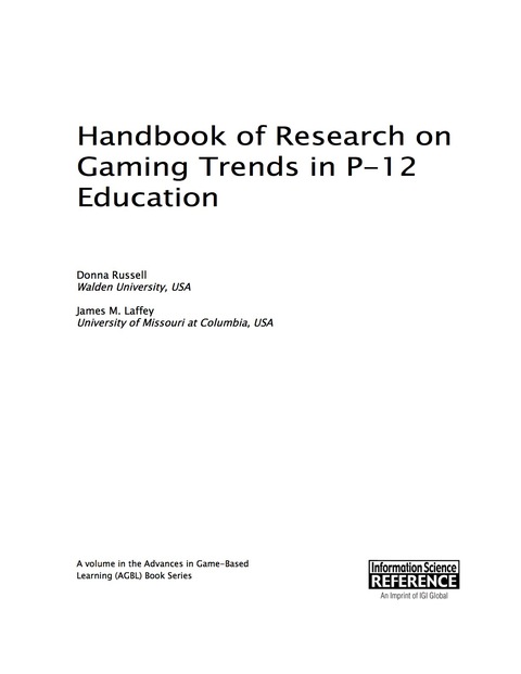Cover image for book Handbook of Research on Gaming Trends in P-12 Education