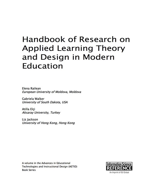 Cover image for book Handbook of Research on Applied Learning Theory and Design in Modern Education