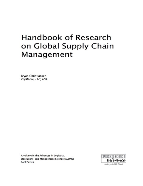 Cover image for book Handbook of Research on Global Supply Chain Management