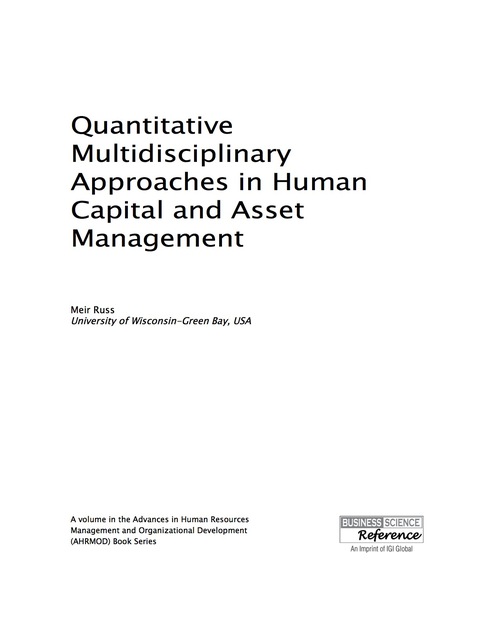 Cover image for book Quantitative Multidisciplinary Approaches in Human Capital and Asset Management
