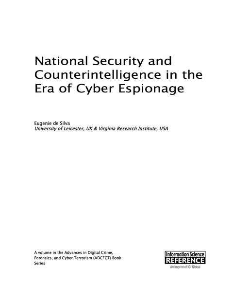 Cover image for book National Security and Counterintelligence in the Era of Cyber Espionage