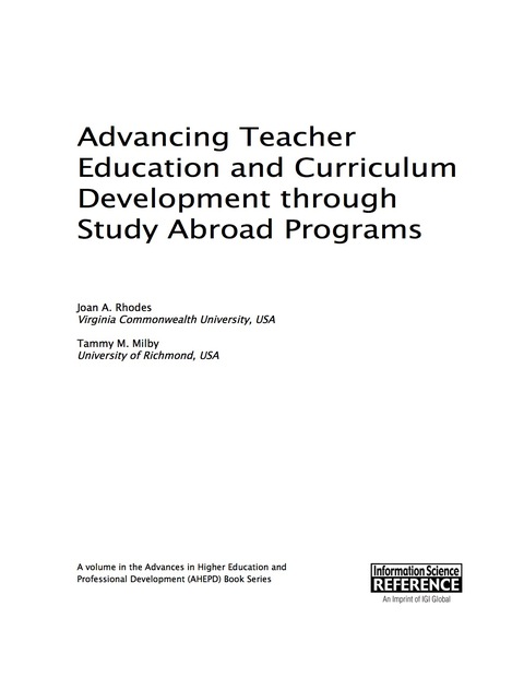 Cover image for book Advancing Teacher Education and Curriculum Development through Study Abroad Programs