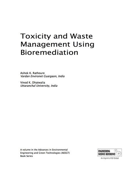 Cover image for book Toxicity and Waste Management Using Bioremediation