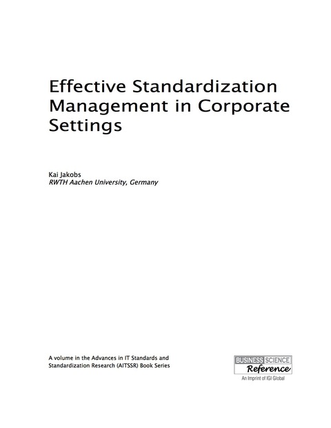 Cover image for book Effective Standardization Management in Corporate Settings