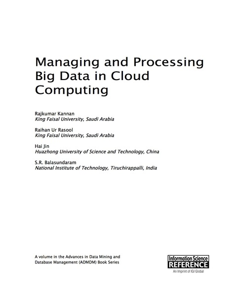 Cover image for book Managing and Processing Big Data in Cloud Computing