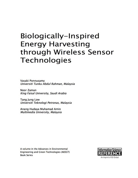 Cover image for book Biologically-Inspired Energy Harvesting through Wireless Sensor Technologies