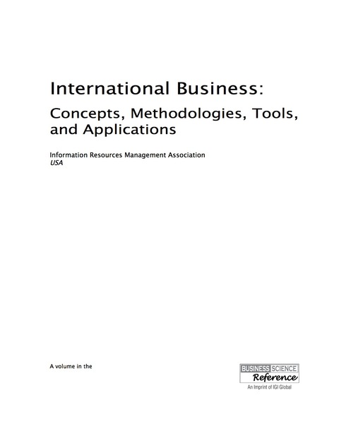 Cover image for book International Business: Concepts, Methodologies, Tools, and Applications
