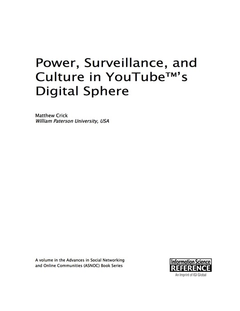 Cover image for book Power, Surveillance, and Culture in YouTube™'s Digital Sphere
