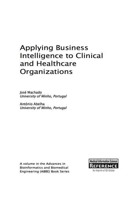 Cover image for book Applying Business Intelligence to Clinical and Healthcare Organizations