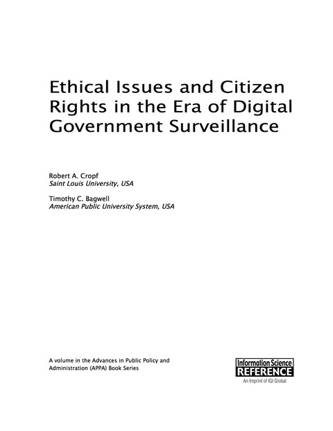 Cover image for book Ethical Issues and Citizen Rights in the Era of Digital Government Surveillance