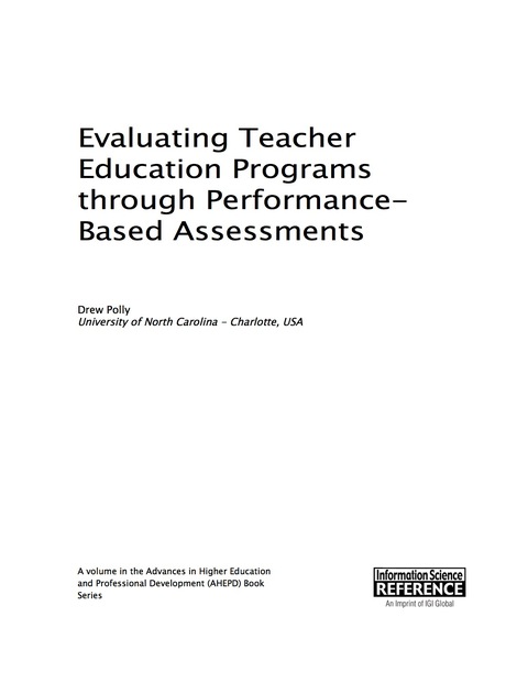 Cover image for book Evaluating Teacher Education Programs through Performance-Based Assessments