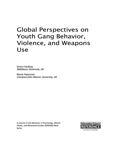Cover image for book Global Perspectives on Youth Gang Behavior, Violence, and Weapons Use
