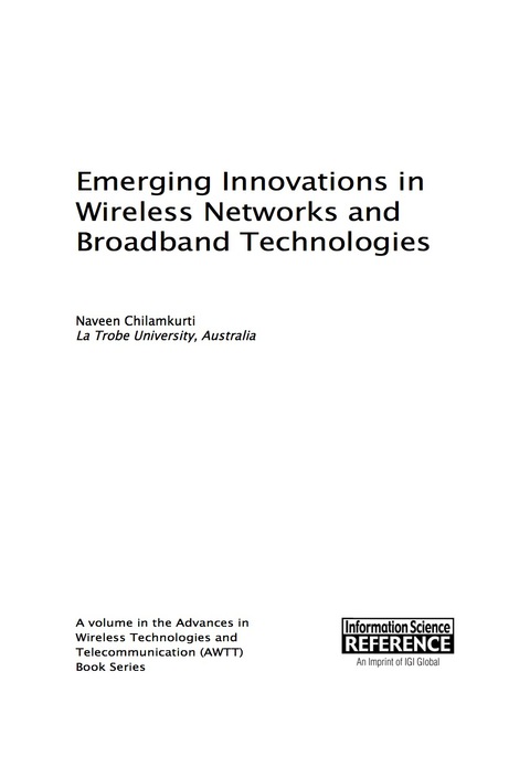 Cover image for book Emerging Innovations in Wireless Networks and Broadband Technologies