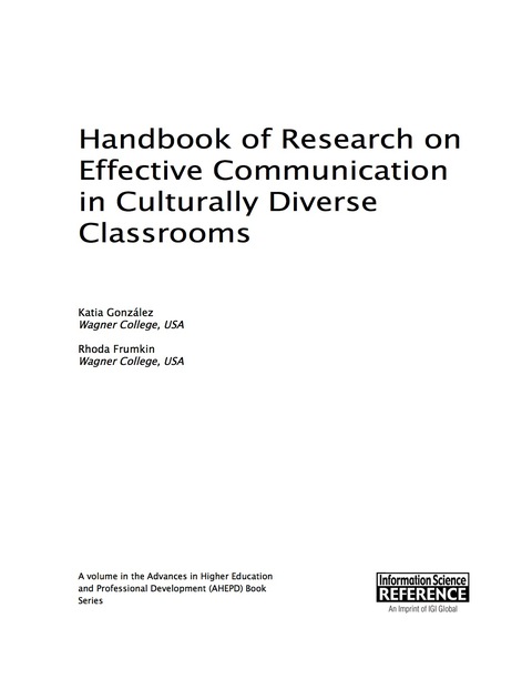 Cover image for book Handbook of Research on Effective Communication in Culturally Diverse Classrooms