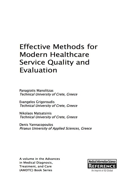 Cover image for book Effective Methods for Modern Healthcare Service Quality and Evaluation