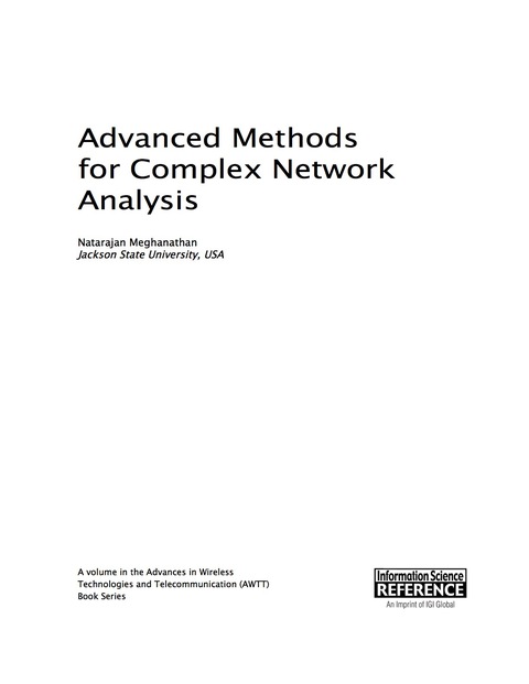 Cover image for book Advanced Methods for Complex Network Analysis