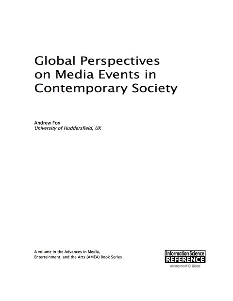 Cover image for book Global Perspectives on Media Events in Contemporary Society