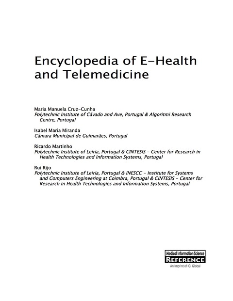 Cover image for book Encyclopedia of E-Health and Telemedicine