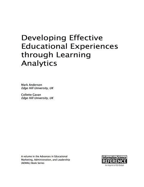 Cover image for book Developing Effective Educational Experiences through Learning Analytics