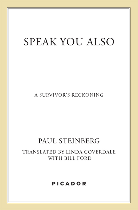 Cover image for book Speak You Also