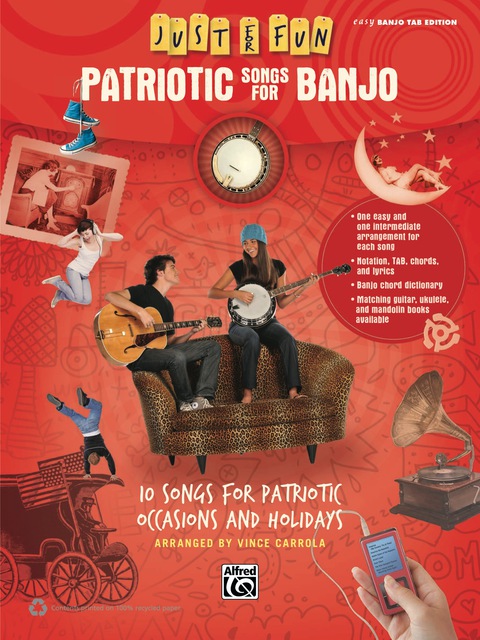 Cover image for book Just for Fun: Patriotic Songs for Banjo: 10 Songs for Patriotic Occasions and Holidays