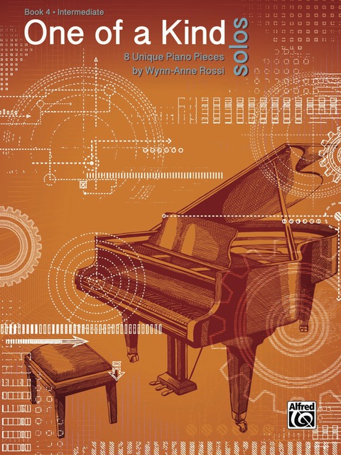 Cover image for book One of a Kind Solos, Book 4: 8 Unique Piano Pieces for Intermediate Pianists