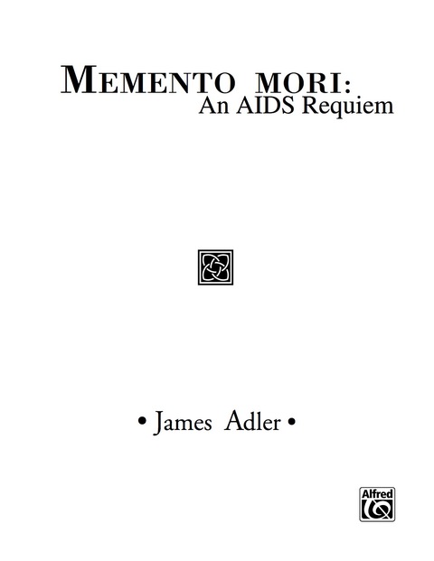 Cover image for book Memento Mori: An AIDS Requiem: Choral Worship Cantata for TTBB Chorus and Soprano and Mezzo-Soprano Soloists