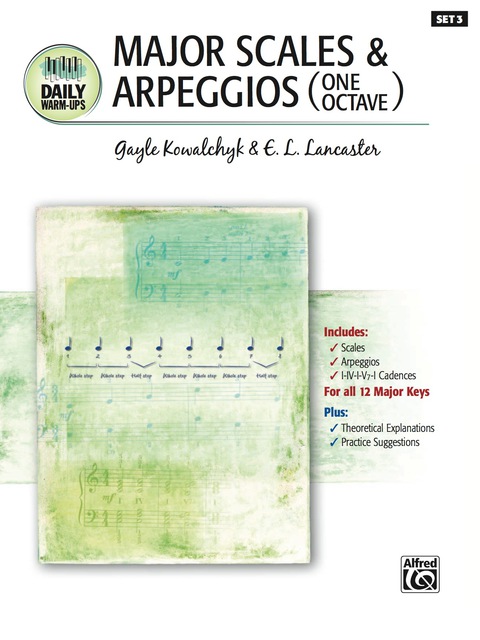 Cover image for book Daily Warm-Ups, Set 3, Major Scales & Arpeggios (One Octave): Piano Method for Technique