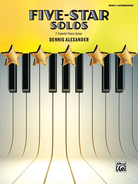 Cover image for book Five-Star Solos, Book 5: 7 Colorful Intermediate Piano Solos