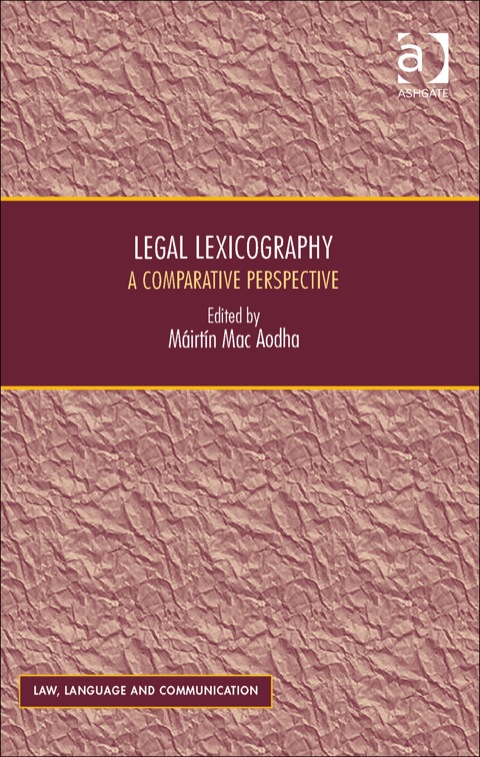 Cover image for book Legal Lexicography: A Comparative Perspective