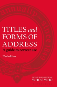 Cover image: Titles and Forms of Address 1st edition 9781472924339