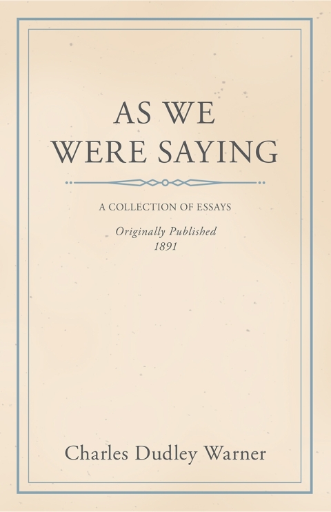 Cover image for book As We Were Saying