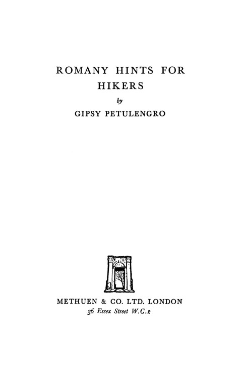 Cover image for book Romany Hints for Outdoor Living and Tips for Ramblers