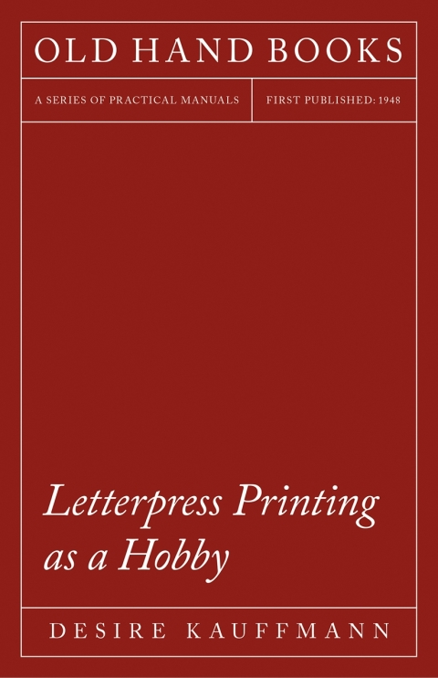 Cover image for book Letterpress Printing as a Hobby