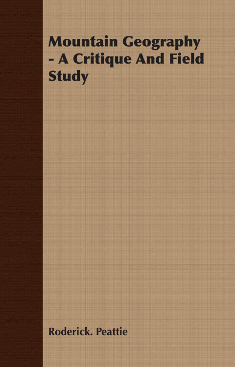 Cover image for book Mountain Geography - A Critique And Field Study
