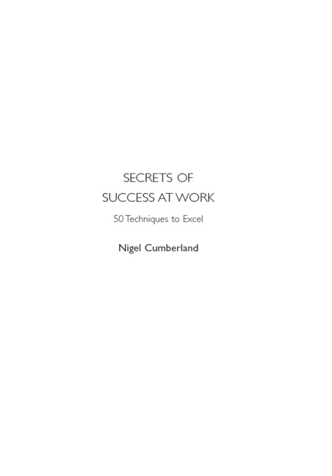 Cover image for book Secrets of Success at Work