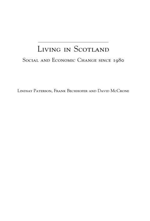 Cover image for book Living in Scotland: Social and Economic Change since 1980