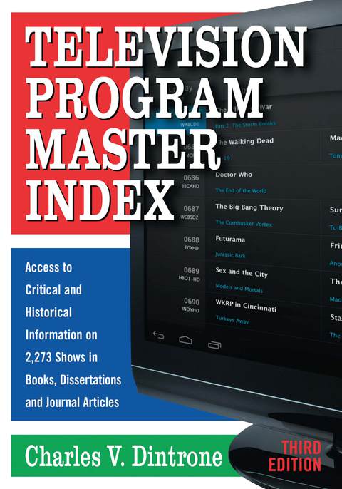 Cover image for book Television Program Master Index