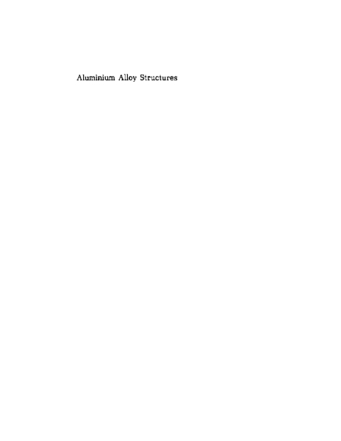Cover image for book Aluminium Alloy Structures