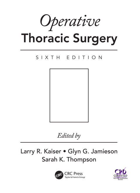 Cover image for book Operative Thoracic Surgery